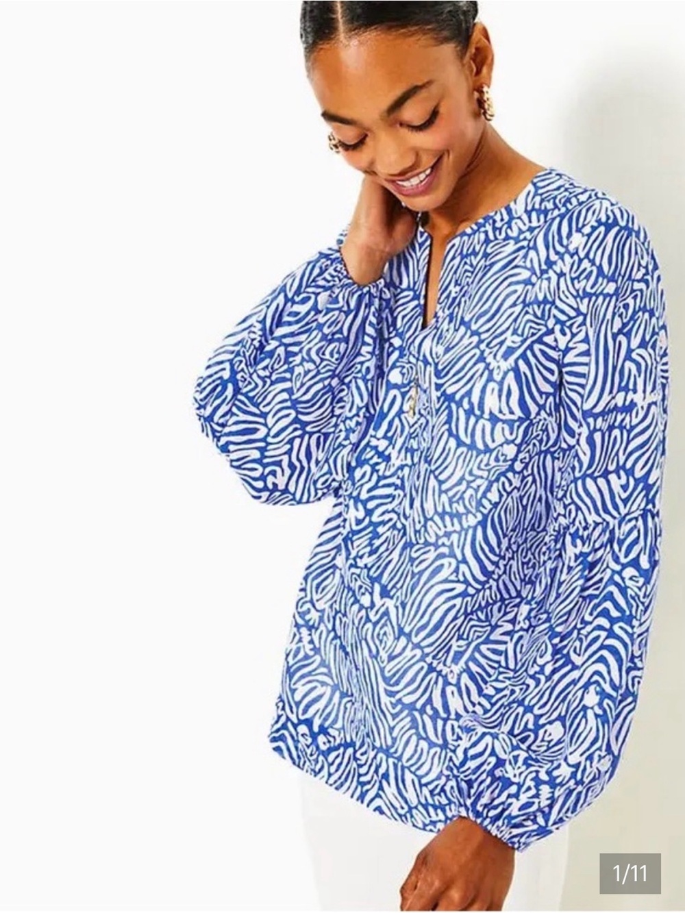 Lilly Pulitzer NWT tunic length top light cotton with full lining in body